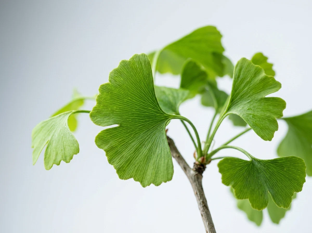 Ginkgo biloba blade - botanisk illustration, ginkgo biloba traditionel brug og sansestøtte